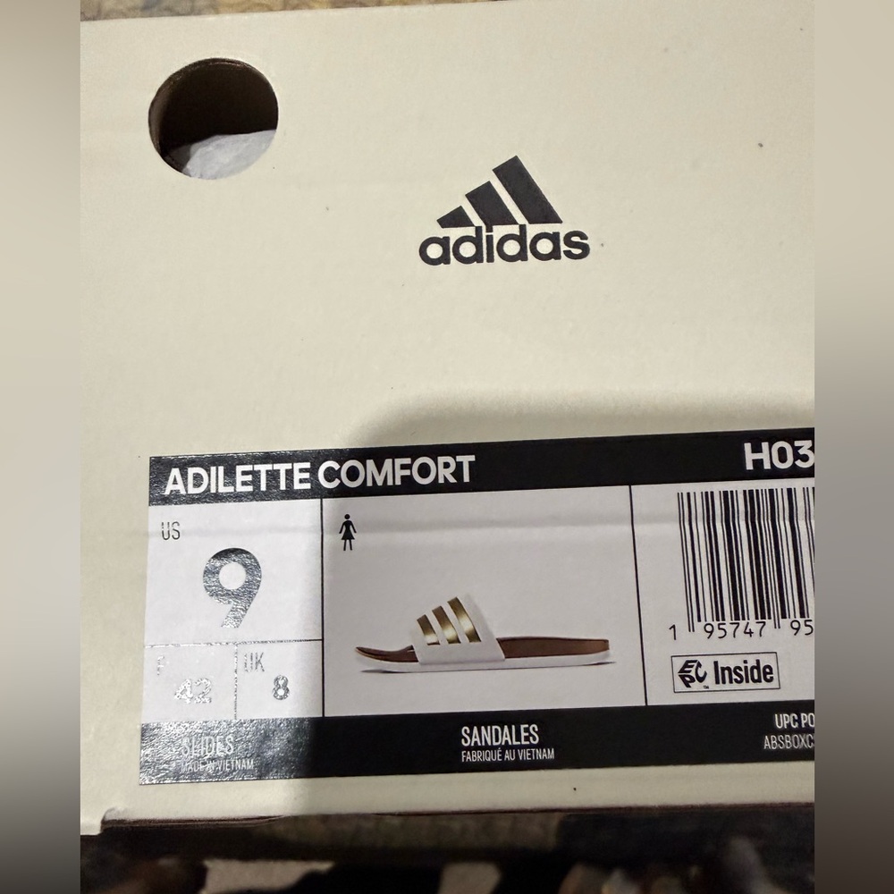 Adidas Adilette comfort slide size US 9 women gold - Picture 5 of 6